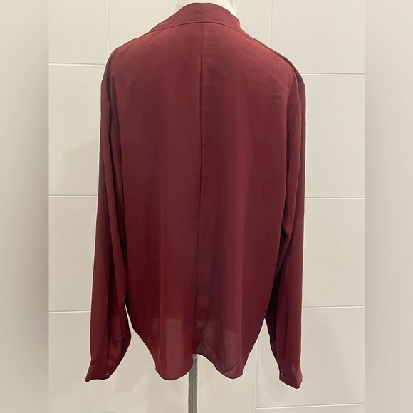 ❤️ Mossimo Rust Red Drape Blouse - Size Large ❤️ - Picture 8 of 10